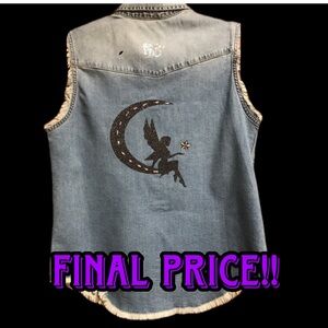 One of a Kind Fairy in the Sky with Diamonds Sleeveless Denim Shirt